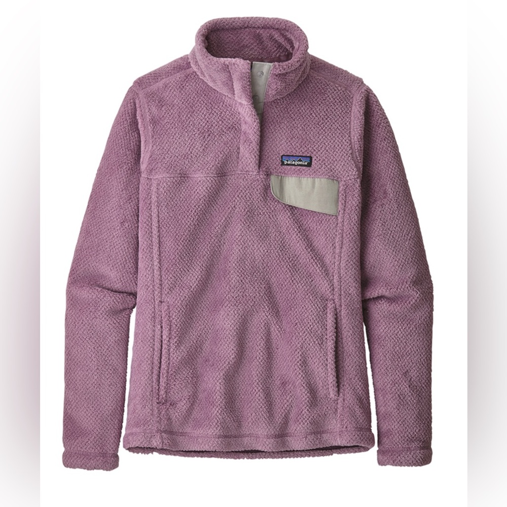 NWOT Patagonia women’s retool snap-t pullover, verbena purple size M